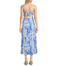 Dee Elly Scallop Square Neck Midi Dress