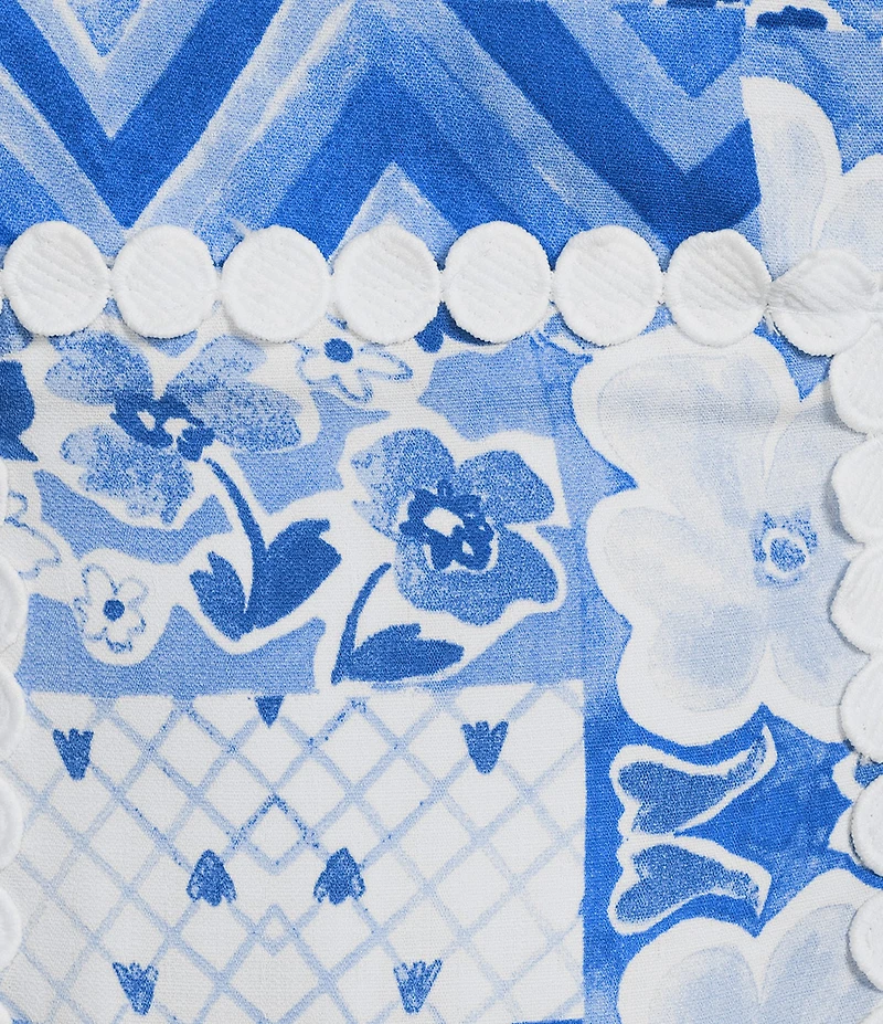 Dee Elly Scallop Square Neck Midi Dress