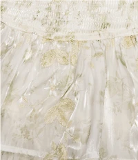 Dee Elly Smocked Coordinating Mini Skirt