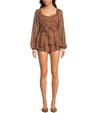 Dee Elly Smocked Long Sleeve Mini Dress