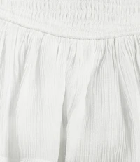 Dee Elly Solid Layered Fit & Flare Mini Skirt