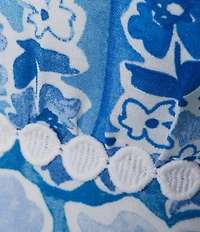 Dee Elly Square Multi Print Coordinating Crop Top