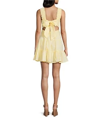 Dee Elly Square Neck Sleeveless Bow Fit & Flare Dress