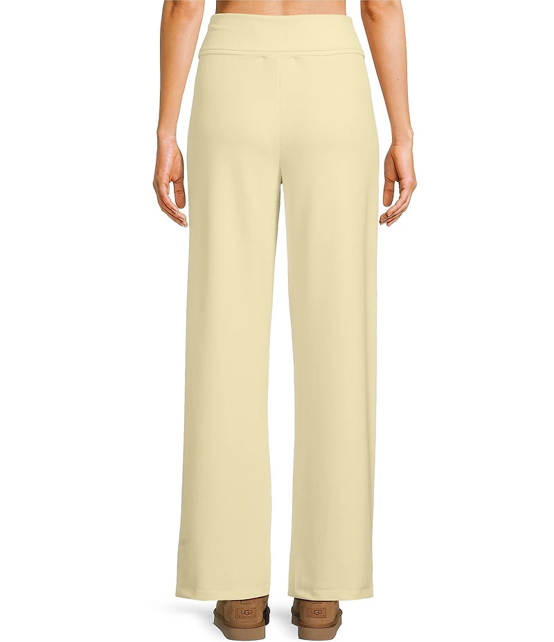 Dee Elly Waffle Knit Fold-Over Waist Coordinating Pants