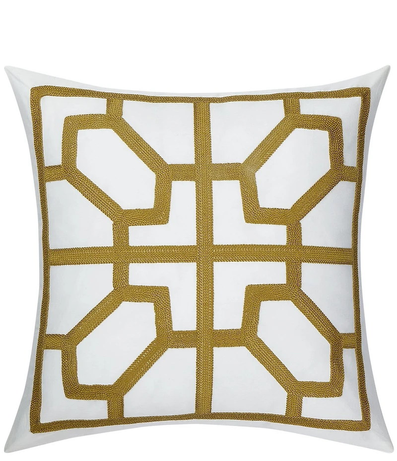 Dee Ocleppo Crewel Embroidered Chainstitch Decorative Square Pillow