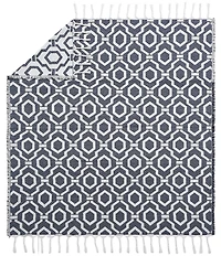 Dee Ocleppo Geometric Jacquard Fringe Reversible Throw