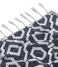 Dee Ocleppo Geometric Jacquard Fringe Reversible Throw