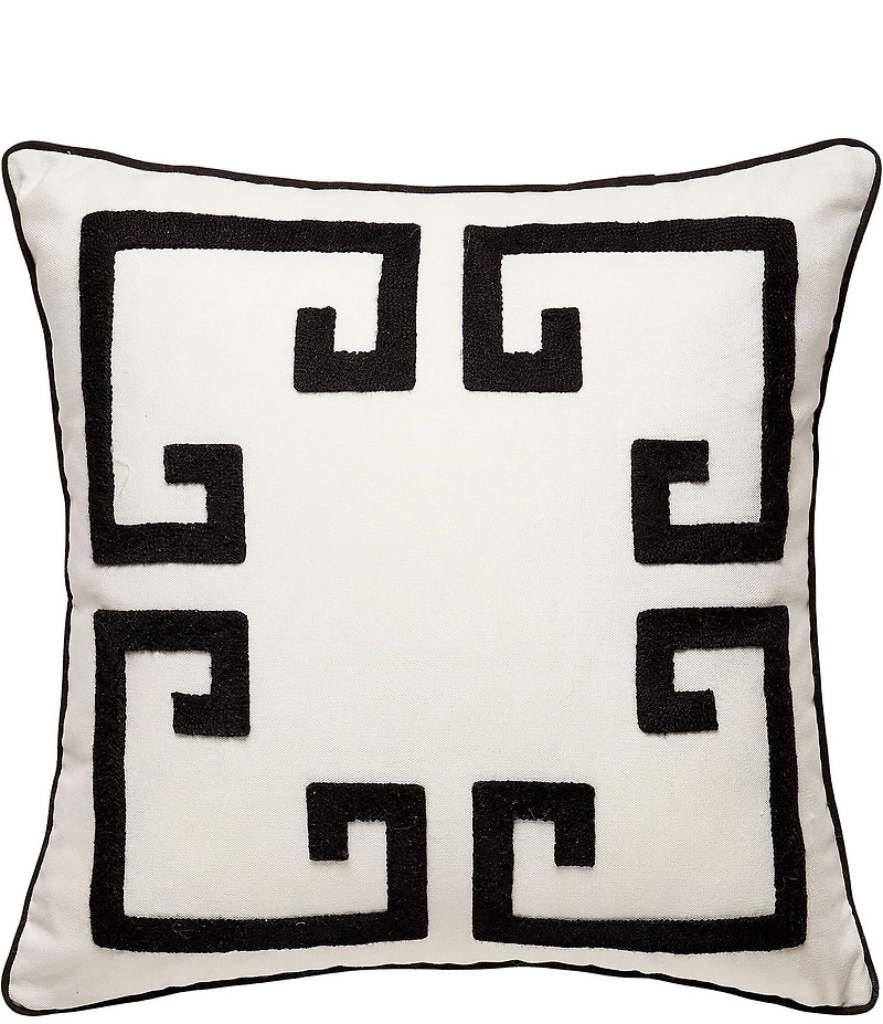 Dee Ocleppo Greek Key Embroidered Square Decorative Throw Pillow