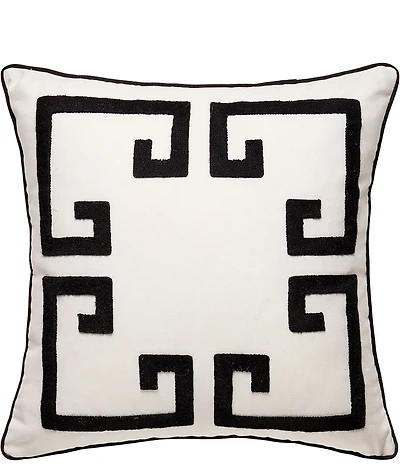 Dee Ocleppo Greek Key Embroidered Square Decorative Throw Pillow