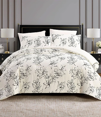 Dee Ocleppo Inked Floral Print Mini Comforter Set