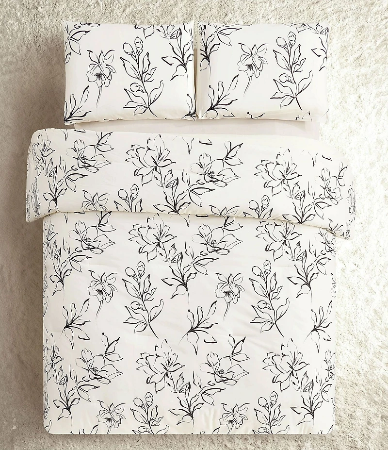 Dee Ocleppo Inked Floral Print Mini Comforter Set
