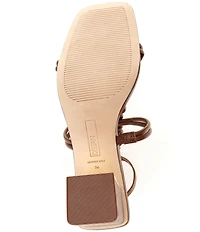 Deltan Alanna Leather Woven Strap Block Heel Dress Sandals