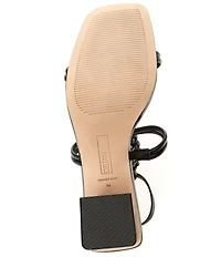 Deltan Alanna Leather Woven Strap Block Heel Dress Sandals