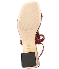 Deltan Alanna Leather Woven Strap Block Heel Dress Sandals