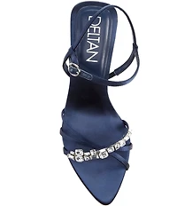 Deltan Aria Satin Jewel Ornament Dress Sandals