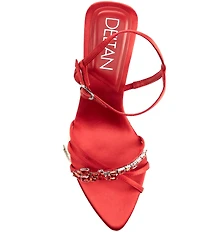 Deltan Aria Satin Jewel Ornament Dress Sandals