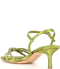 Deltan Aria Satin Jewel Ornament Dress Sandals