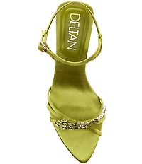 Deltan Aria Satin Jewel Ornament Dress Sandals