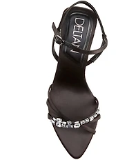 Deltan Aria Satin Jewel Ornament Dress Sandals