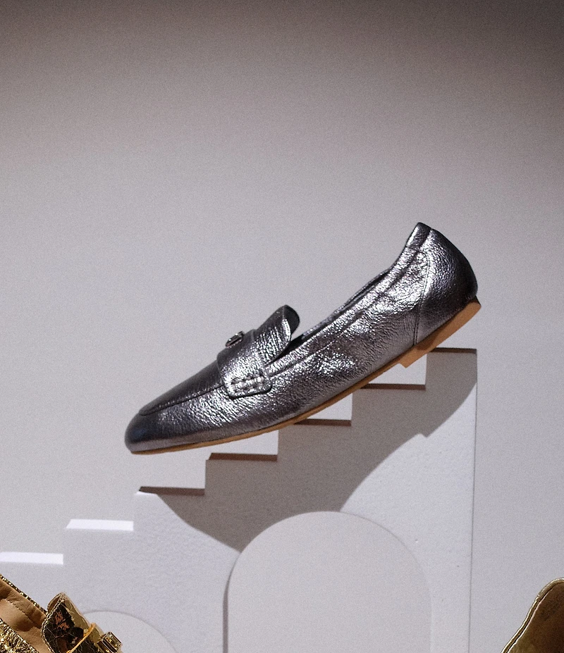 Deltan James Leather Logo Hardware Loafers