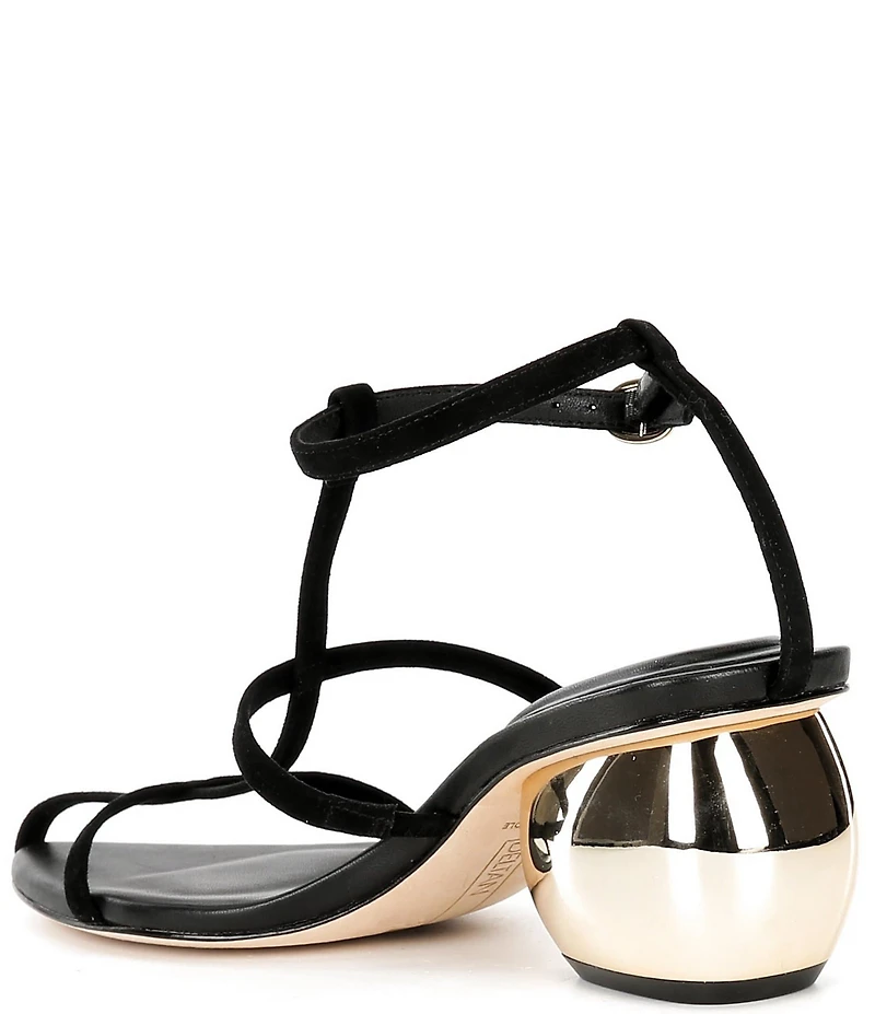 Deltan Leevy Suede Strappy Dress Sandals