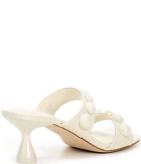 Deltan Mia Leather Studded Dress Slide Sandals