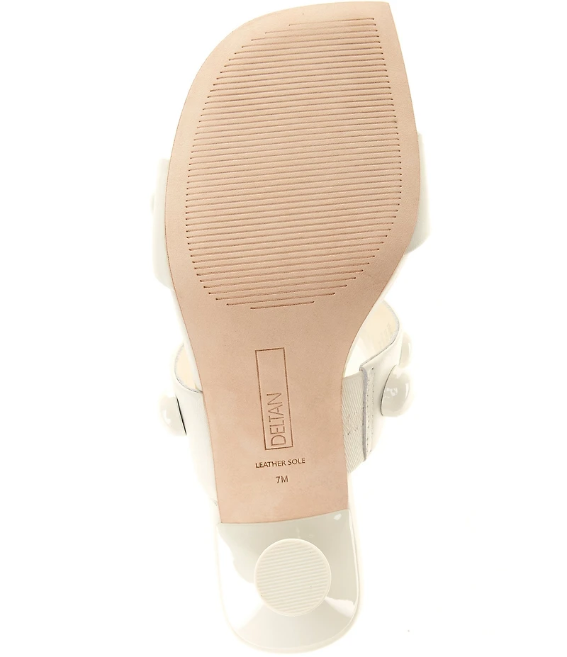 Deltan Mia Leather Studded Dress Slide Sandals