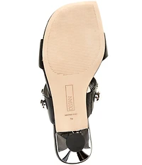 Deltan Mia Leather Studded Dress Slide Sandals