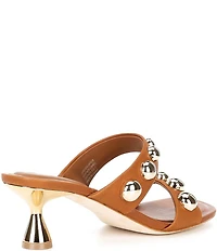 Deltan Mia Nubuck Studded Dress Slide Sandals
