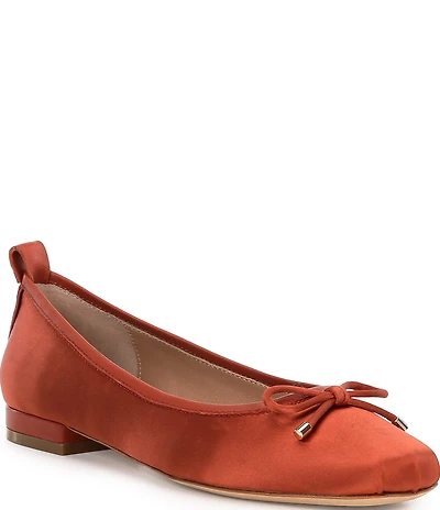 Deltan Milly Satin Bow Ballerina Dress Flats