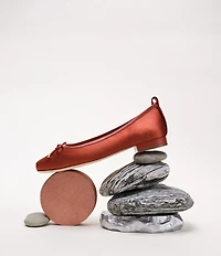 Deltan Milly Satin Bow Ballerina Dress Flats