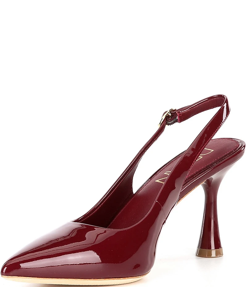 Deltan Sage Patent Leather Slingback Pumps