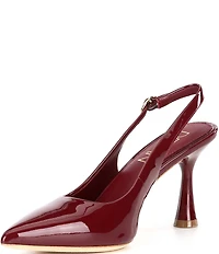 Deltan Sage Patent Leather Slingback Pumps