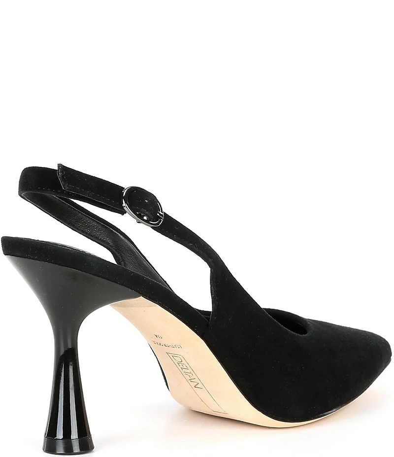 Deltan Sage Suede Slingback Pumps