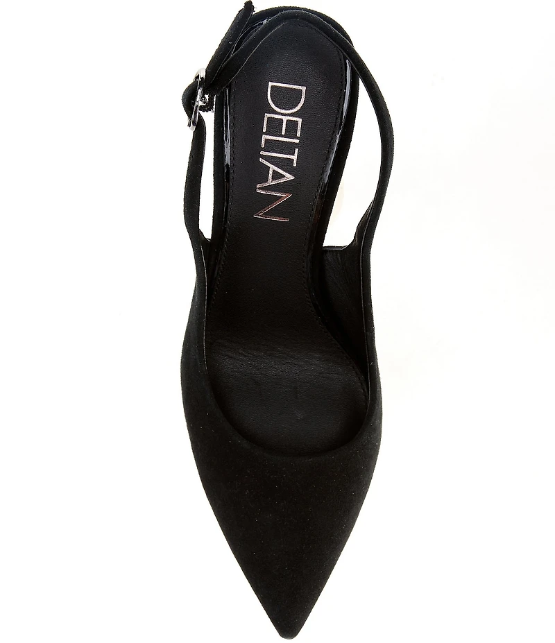 Deltan Sage Suede Slingback Pumps