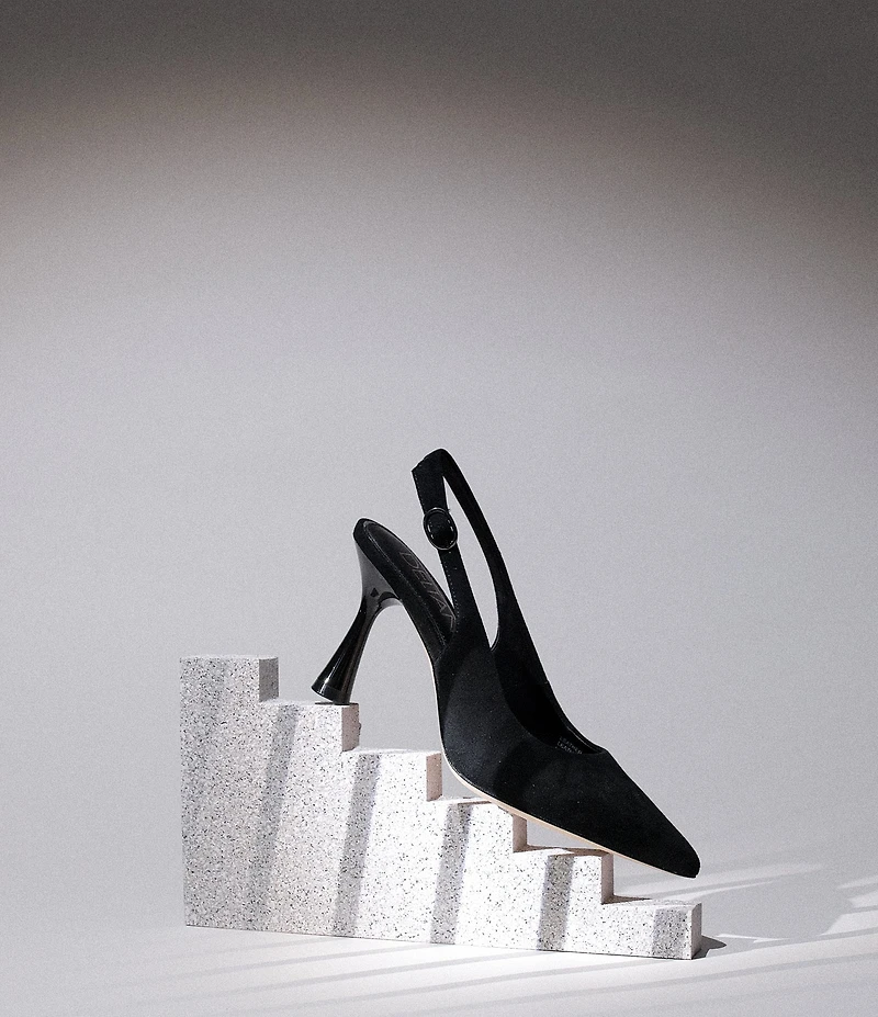 Deltan Sage Suede Slingback Pumps