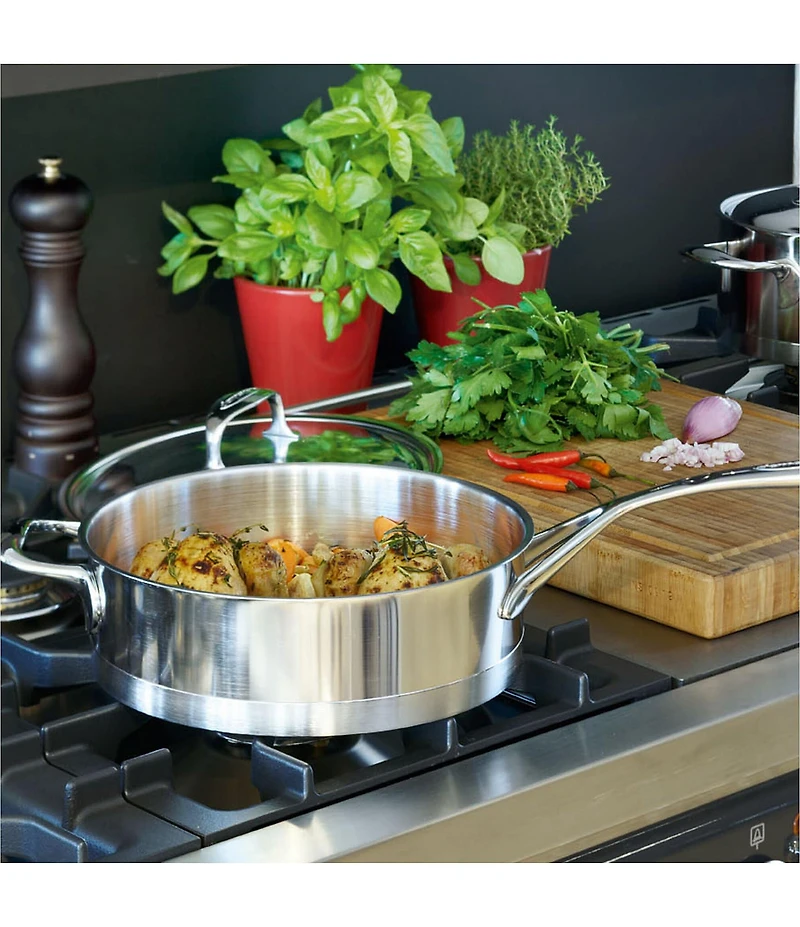 Demeyere Atlantis 7 Collection Stainless Steel Saute Pan With Helper Handle And Lid