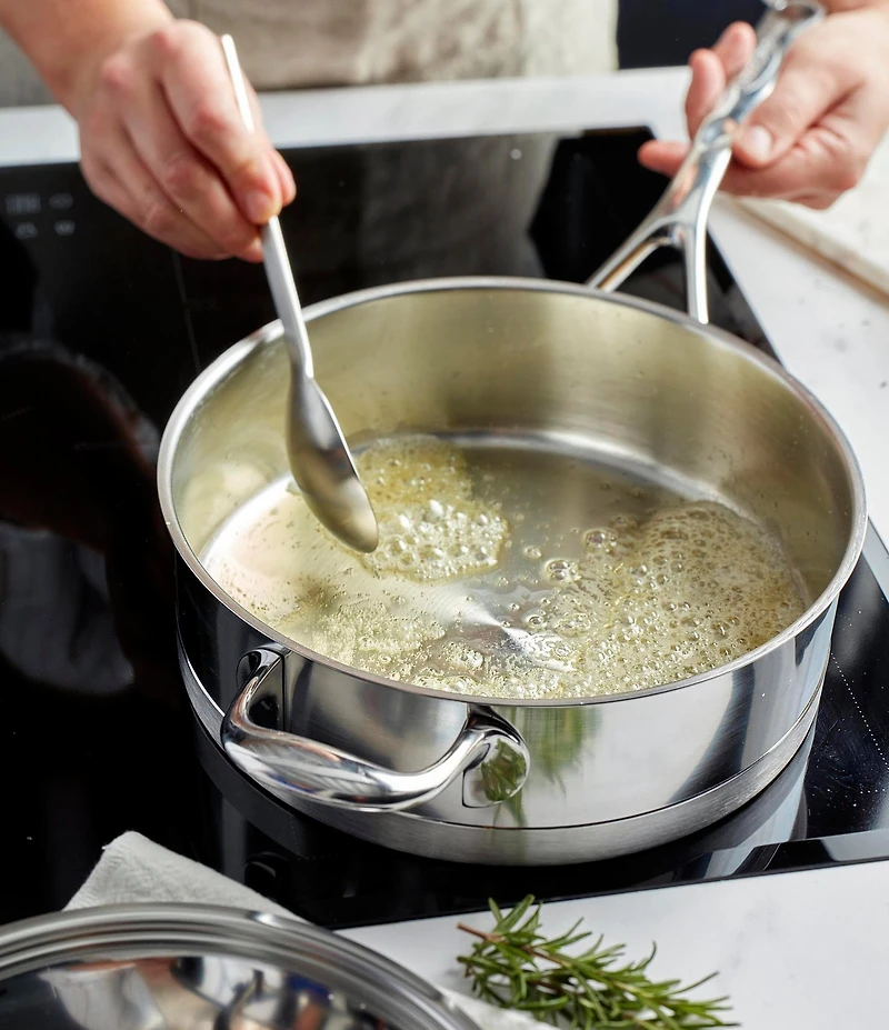 Demeyere Atlantis 7 Collection Stainless Steel Saute Pan With Helper Handle And Lid