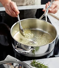 Demeyere Atlantis 7 Collection Stainless Steel Saute Pan With Helper Handle And Lid