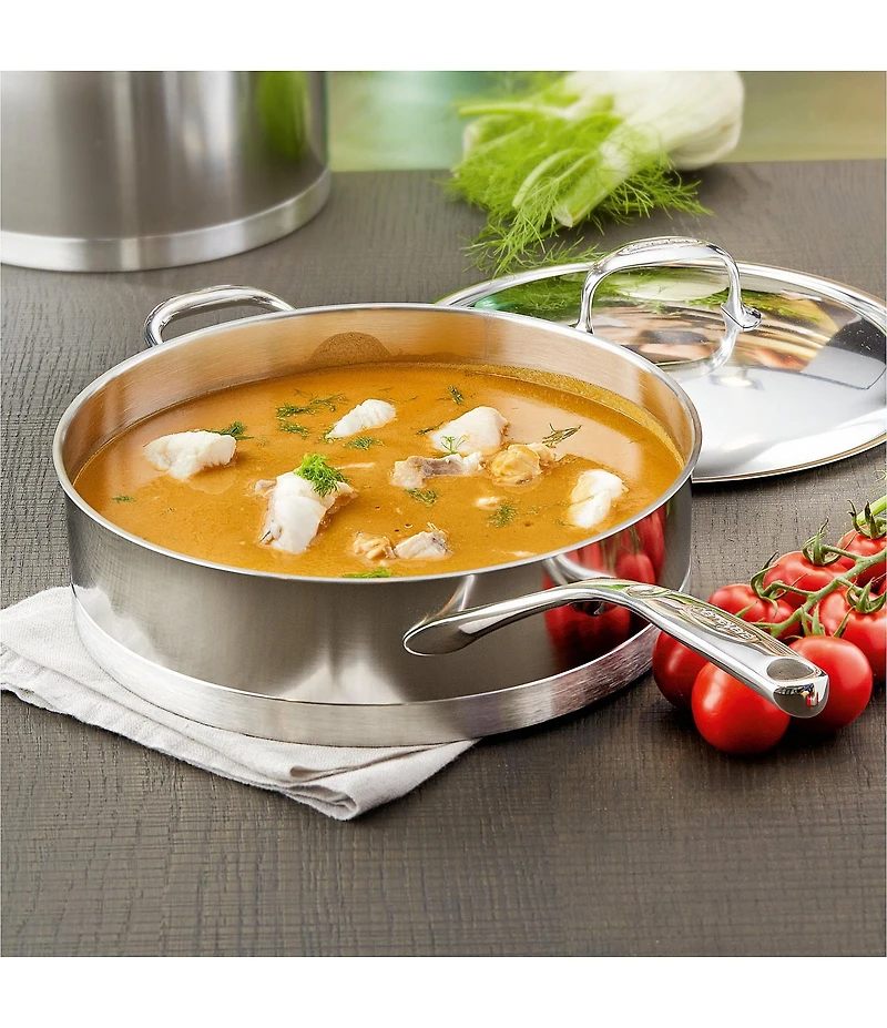Demeyere Atlantis 7 Collection Stainless Steel Saute Pan With Helper Handle And Lid