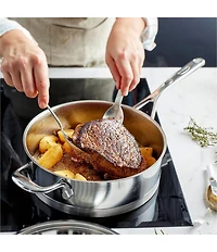 Demeyere Atlantis 7 Collection Stainless Steel Saute Pan With Helper Handle And Lid
