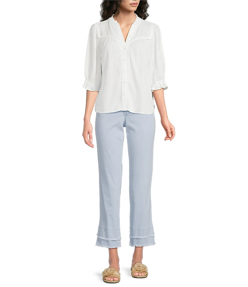 Democracy #double;Ab#double;solution® Kick & Flare Double Layer Fray Hem Cropped Jeans