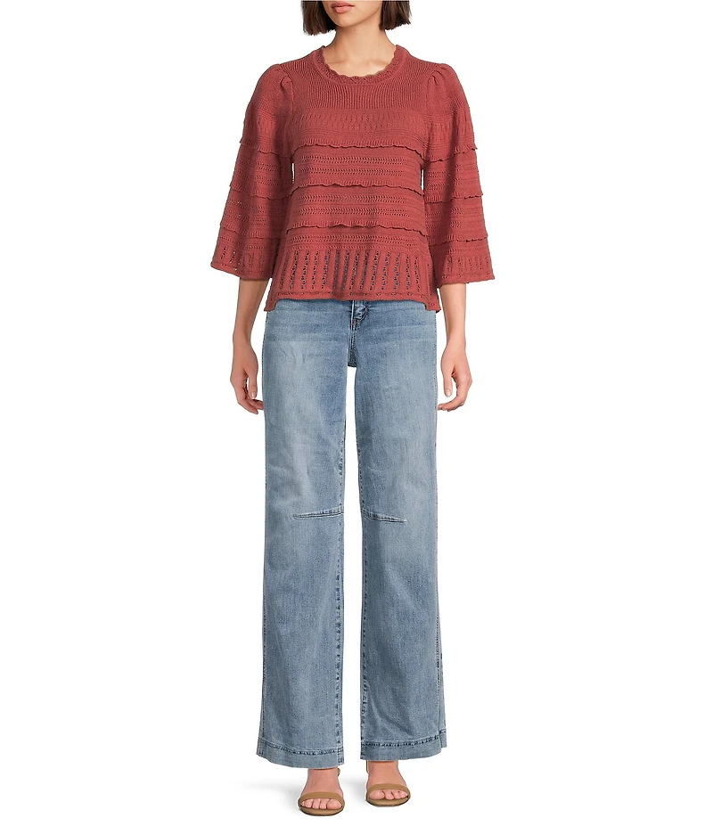 Democracy #double;Ab#double;solution® Skyrise Round Up Double Side Seam Wide Leg Jeans