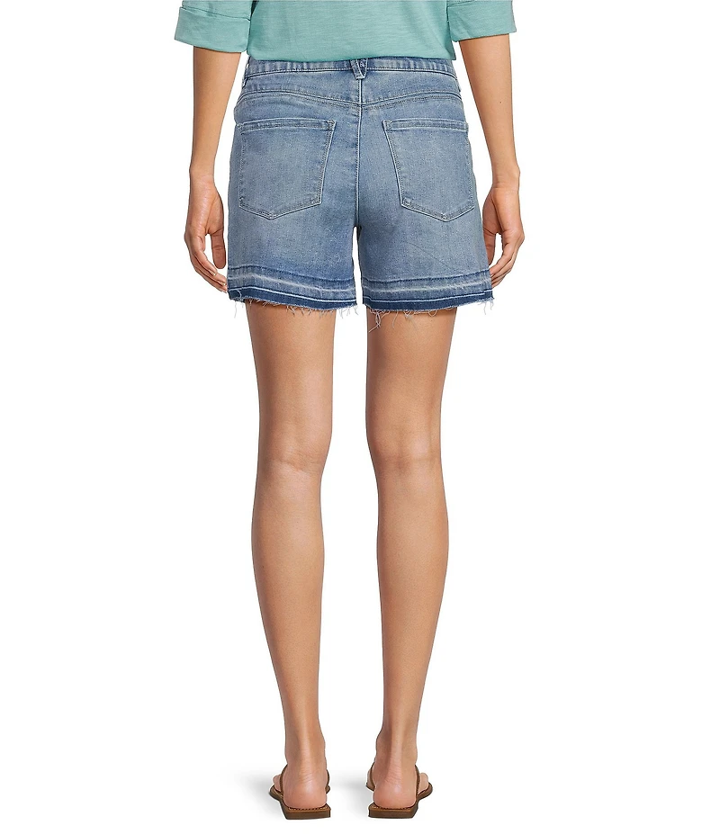 Democracy #double;Ab#double; solution Embroidery High Rise Release Hem Shorts