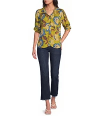 Democracy #double;Ab#double;solution® High Rise Scalloped Flared Fray Hem Jean