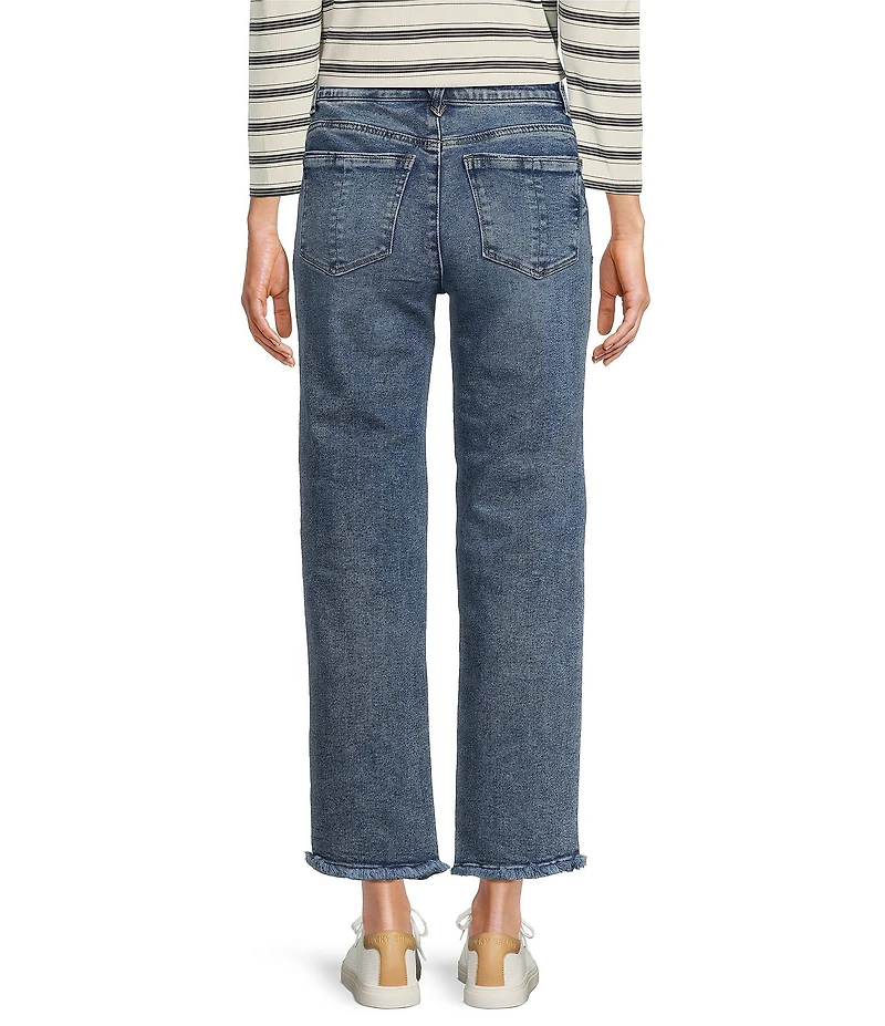 Democracy #double;Ab#double;solution® High Rise Straight Leg Frayed Hem Ankle Jeans