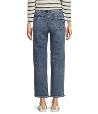 Democracy #double;Ab#double;solution® High Rise Straight Leg Frayed Hem Ankle Jeans