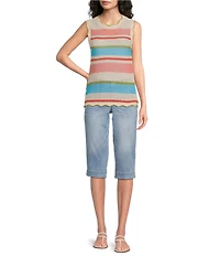 Democracy #double;Ab#double;solution Petite Size 3-D Embroidered Pocket Skimmer Jeans