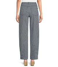 Democracy #double;AB#double;solution Sky Rise Pinstripe Adjustable Snap Hem Barrel Leg Pants