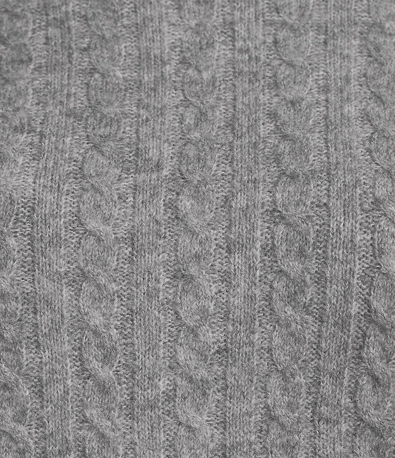 Democracy Cable Stitch Knit Ribbed Turtleneck Elbow Sleeve Sweater